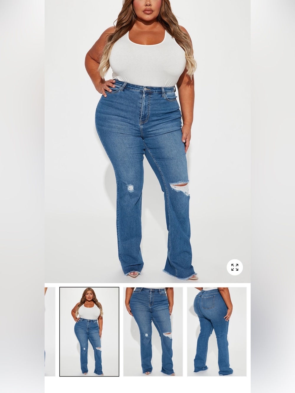 Fashion Nova High-Rise Distressed Straight-Leg Jeans - Blue